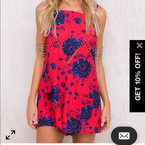 Pink and blue floral romper! Worn once!